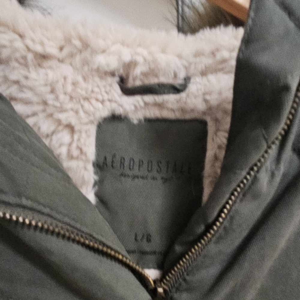 Aeropostale Green Jacket with Fleece Lining